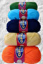 Fiber Floss Set 100 Gr 475 Meters Mixed Fiber Floss Mixed Color -5 Pieces - Vibrant Colors