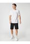 Basic Shorts Slim Fit Sewing Detailed Pockets Tied Waist