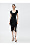Slim Fit Midi Dress Buttoned Slit