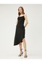 Midi Length Party Dress Scoop Neck