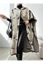 Women's Hooded Print Knitwear Poncho