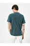 Crew Neck Washed Cotton T-Shirt - Slogan Embroidered, Short Sleeve - 4