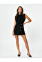 Shorts Jumpsuit Drape Collar Button Detailed