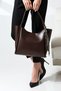 Women's Leather Shoulder Bag with Brown Leopard Scarf Detail and Zipper - Stylish and Elegant Large Size Bag - 4