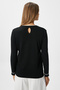 Women's Luxe Contrast Black Crew Neck Viscose Knitwear Sweater - 5