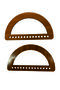 Set of 3 Wooden Bag Handles (3 Pairs) (6 Pieces) (Brown) - 2