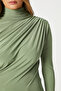 Women's Moon Gathered Oil Green Sandy Blouse - 6