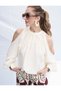 X Selected by Melis Ağazat - Window Detail T-Shirt Long Sleeve Modal Fabric Loose Fit