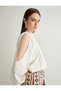 X Selected by Melis Ağazat - Window Detail T-Shirt Long Sleeve Modal Fabric Loose Fit - 2