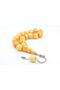 Printed Globe Cut Moire Orange Crimped Amber Efe Mascot Prayer Beads
