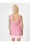 U-Neck Sequined Sleeveless Evening Blouse - 4