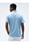 Polo Neck T-Shirt Textured Buttons Slim Fit Short Sleeves - 4