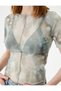 Tulle Transparent T-Shirt Short Sleeve Crew Neck - 5