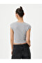 Sleeveless Crop T-Shirt Crew Neck Slim Fit Cotton - 4