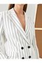 Double Breasted Blazer Jacket Buttoned Flap Pocket - 5