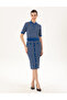 Cobalt Blue Pen Fit Knitwear Skirt 50290548 -Vr045