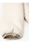 Plush Long Coat Hooded Zippered Quilted Wind Flap Pockets - 7