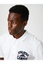 College embroidered polo collar t-shirt