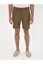 Khaki Slim Fit Linen Blend Woven Shorts 50291519-VR027 - 2