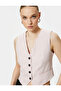 Blazer Vest Buttoned V-Neck Pocket - 2