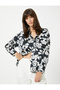 Floral Satin Shirt with Pocket Detail