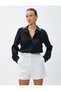 Chiffon Blouse with Stone Collar Long Sleeve