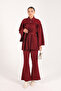 6-699 Model Claret Red Pleated Set - 3
