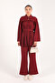 6-699 Model Claret Red Pleated Set - 2