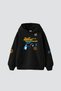 Holy Powers Black Oversize Unisex Hooded Sweatshirt - 3
