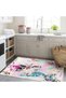 Özge Collection Oil Paint Look Pink Tone Abstract Patterned Woven Base Decorative Carpet Ozge24 - 3