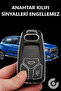 Audi Compatible A6, A5, A4, Q7, Q5, S4, S5, S7, B9, A4L, 4m, 8W, Tt, Tts, Rs, 8S Silver Edge Tpu Key Case Cover (White) - 6