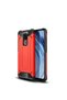 Redmi Note 9 Compatible - Case Double Layer Protective Crash Military Tank Case - Red