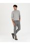 Hellgrauer Melange Slim Fit Halbrollkragen-Basic-Strickpullover 50276502-VR091 - 4
