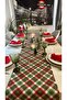 New Year Plaid Pattern Red - Green Christmas Table Runner (Napkins Not Included) - 3