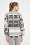 Light Beige Women's High Top Sweatshirt with Zipper - Arm-25K 001056 - 4