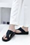 1742 BLACK CRACKED COMFORT ANATOMICAL CASUAL WOMEN'S TOE SLIPPERS - 3