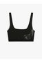 Half Tank Top Sports Print Detailed Slim Fit U Collar