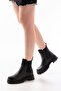 2051-2137 Black Elastic Daily Women's Boots