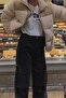 Beige Plush Oversize Coat Mg1371 - 8