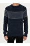 Navy Blue Slim Fit Crew Neck Knitwear Sweater 50278026-Vr033 - 6