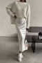 White Midi Satin Skirt Sh214 - 2