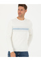 Ecru Slim Fit Crew Neck Knitwear Sweater 50278095-Vr019 - 4