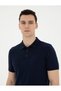 Navy Blue Slim Fit Button Polo Neck Knitwear T-Shirt 50294580-Vr033 - 2