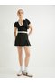 Polo Neck Crop T-Shirt Color Contrast Short Sleeve Slim Fit - 2
