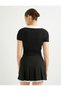 Polo Neck Crop T-Shirt Color Contrast Short Sleeve Slim Fit - 4