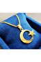 Gold Color Crescent Star Flag Men's Steel Necklace Chain