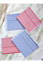Zena Striped Set of 4 Stain-Resistant Kitchen Drying Cloths, Serving Towels Red - Blue 47X70Cm - 2