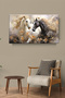Black and White Horse Artistic Canvas Painting Living Room Bedroom Office Entrance 0168 - 2