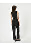 Jumpsuit Double Breasted V Neck Sleeveless Pocket Pleat Detailed - 4