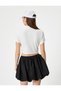 Crop Polo Neck T-Shirt Short Sleeve Slim Fit Camisole Viscose - 4